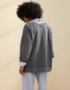 Aerie ダウンタイム テクスチャード Vネック スウェットシャツ