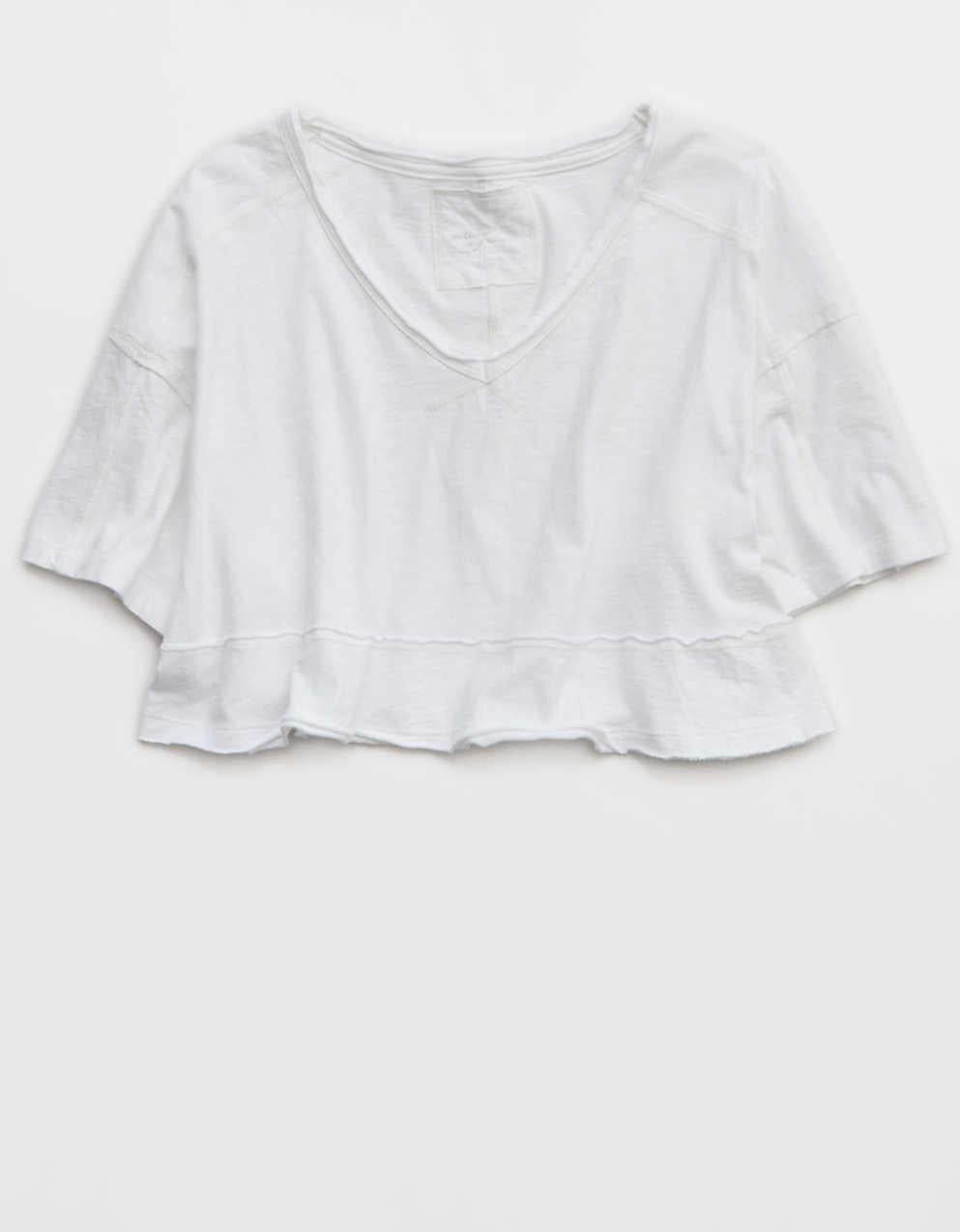 Aerie ハピエスト クロップド VネックTシャツ