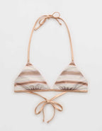 Aerie リバーシブル メタリックバインディング ホルターネック トライアングルビキニトップ