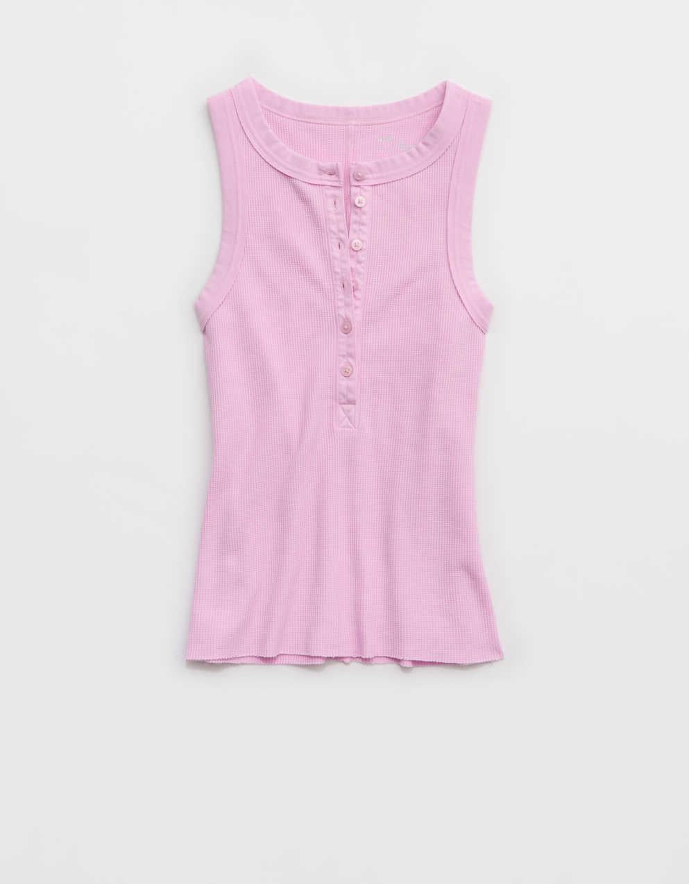 Aerie アンワインド ワッフル ヘンリーネック タンクトップ