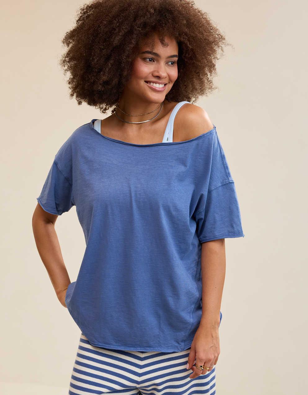 Aerie Off The Shoulder Oversized Boyfriend T-Shirt