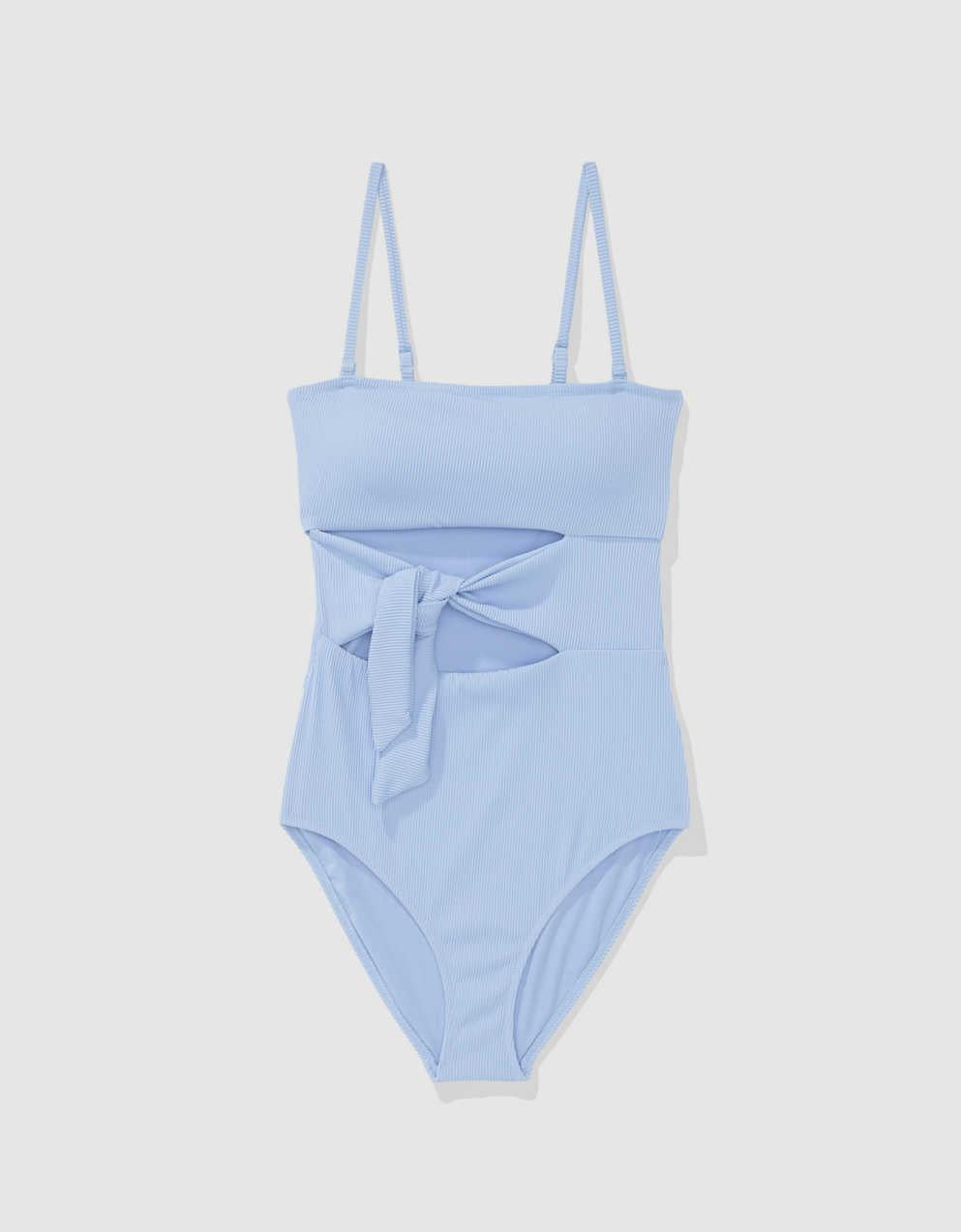 Aerie Ribbed Wrap Tie One Piece