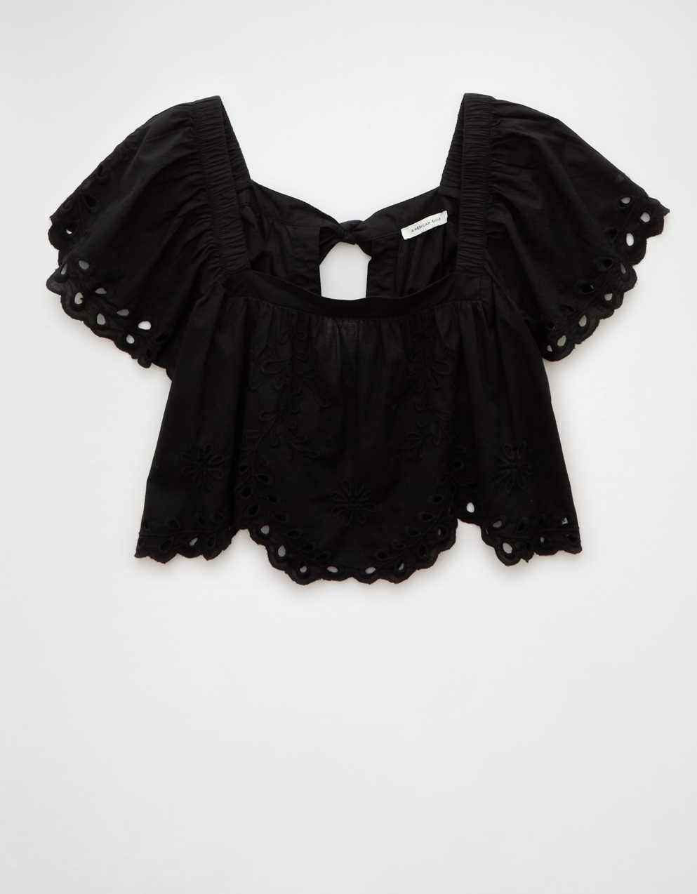 AE Tie Back Eyelet Crop Top