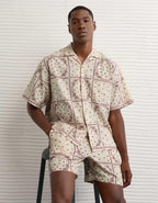 AE Poolside Linen-Blend Printed Button-Up Shirt