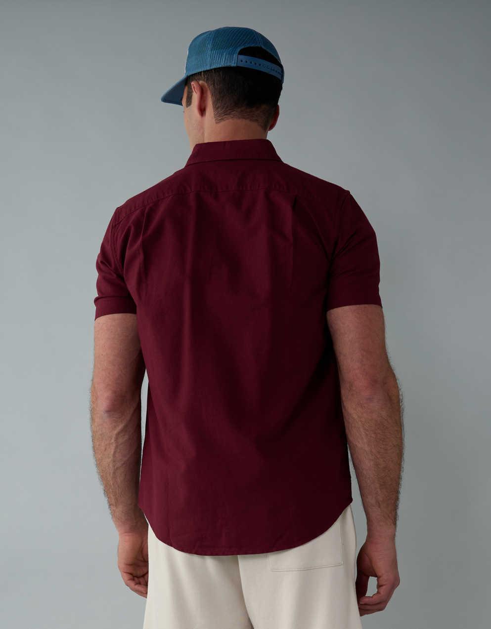 AE Short-Sleeve Slim Fit Button-Up Shirt