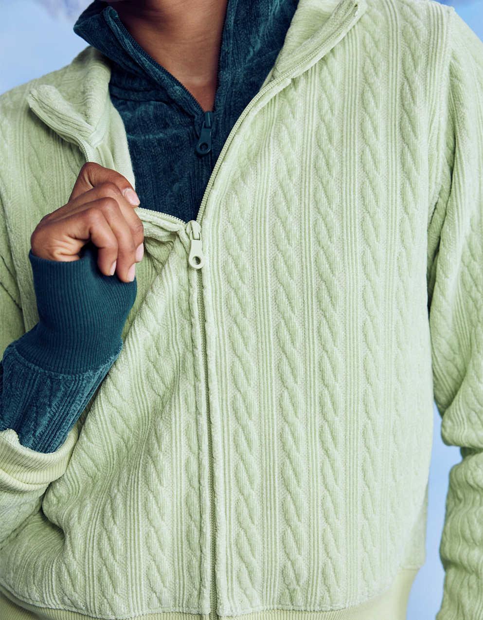 OFFLINE By Aerie Cable Lounge Full Zip