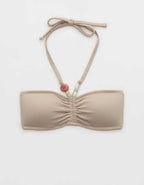 Aerie ピケ素材 シャーリング入りバンドゥビキニトップ