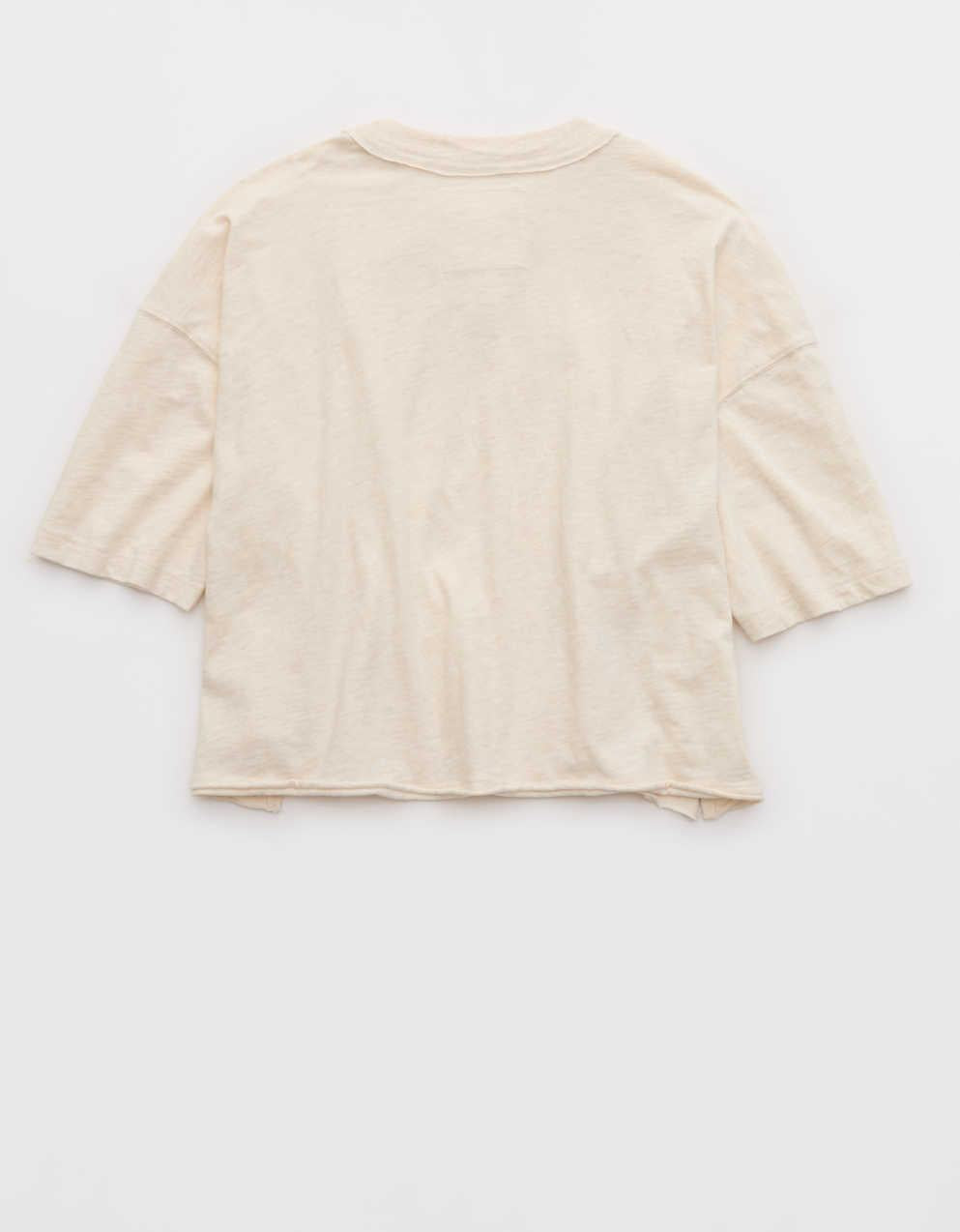 アエリ・リミックス・ヘンリー・クロップドTシャツ