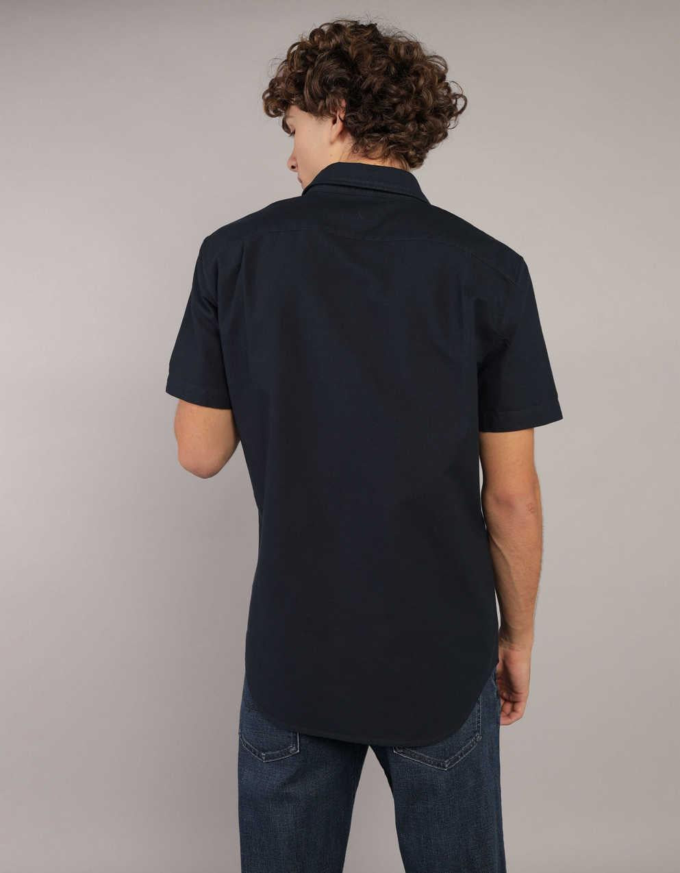 AE Short-Sleeve Slim Fit Button-Up Shirt