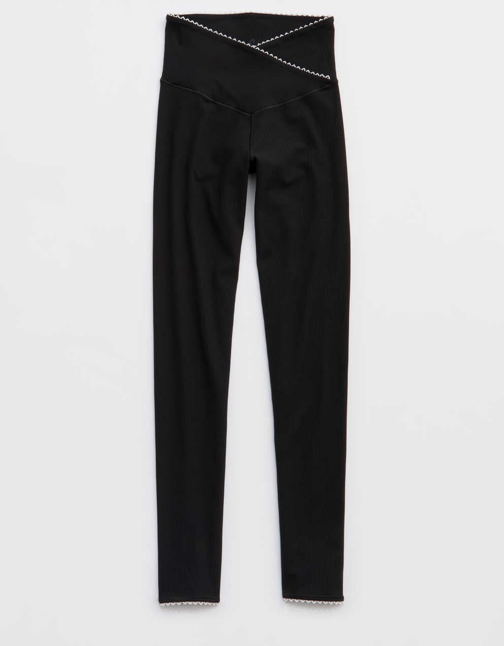 OFFLINE By Aerie Real Me XTRA Ribbed Picot Trim クロスオーバー・レギンス