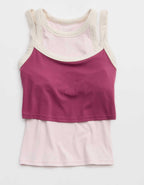 Offline By Aerie Real Me Low Key Ringer Longline Sports Bra