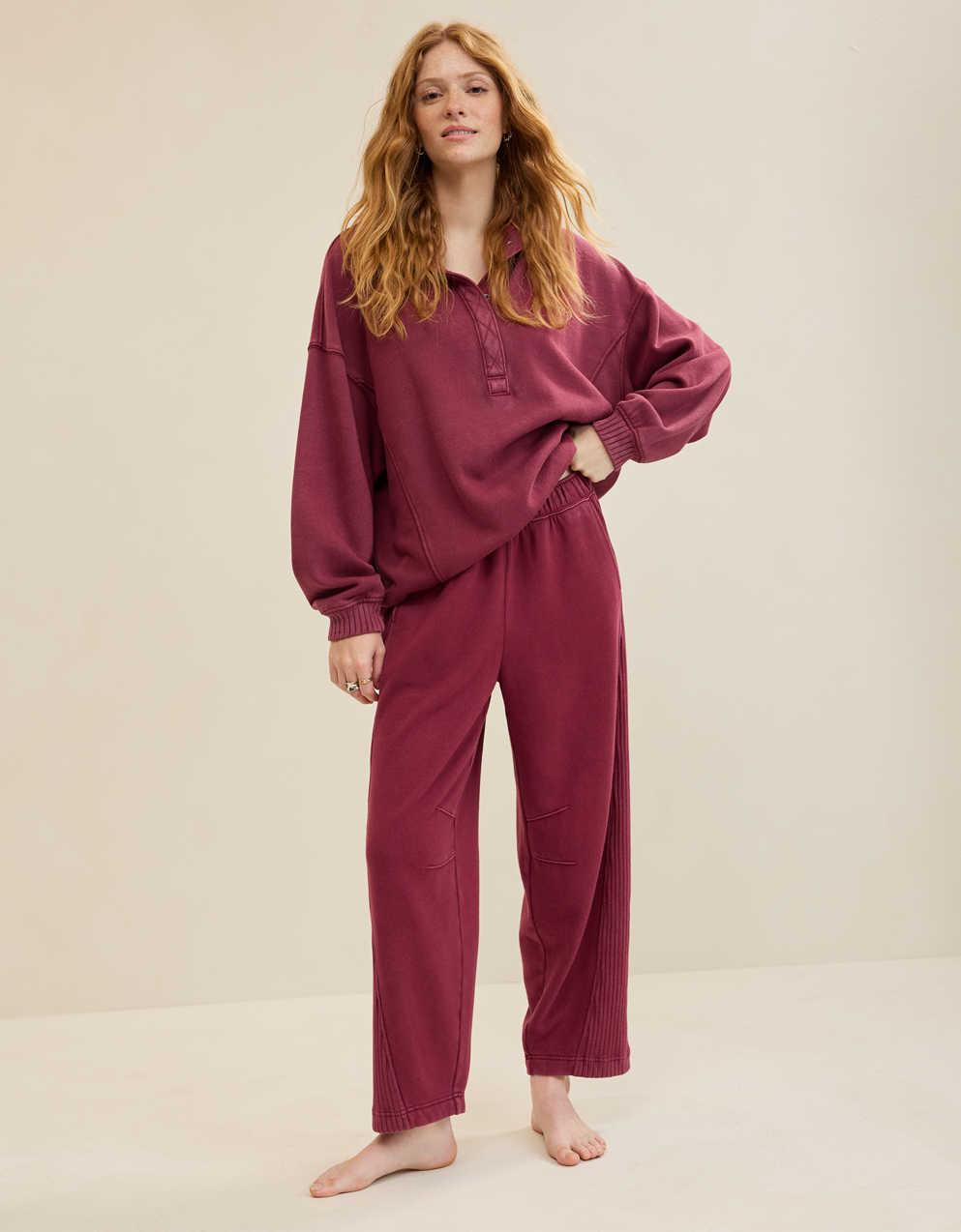 Aerie・オー・スナップバレルスウェットパンツ