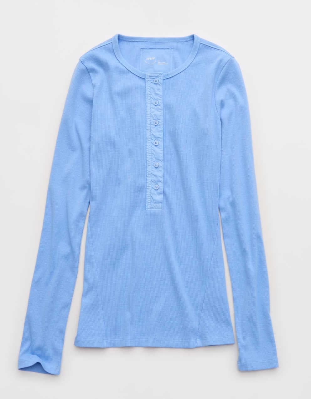 Aerie エッセンシャル・ヘンリー・レイヤリングTシャツ