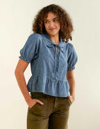 AE Chambray Puff Sleeve Top