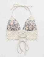 Aerie ロングライン・クロシェ・トライアングル・ビキニ・トップ