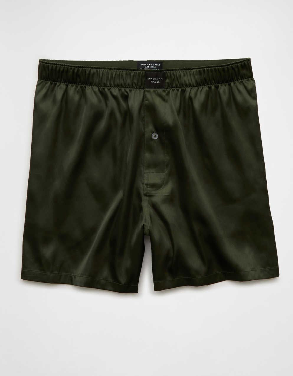 AEO Men's Solid Satin Pocket Boxer Short