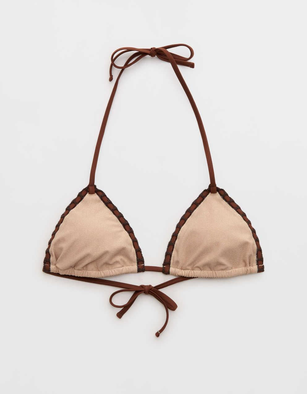 Aerie かぎ針編みストリング・トライアングル・ビキニ・トップ