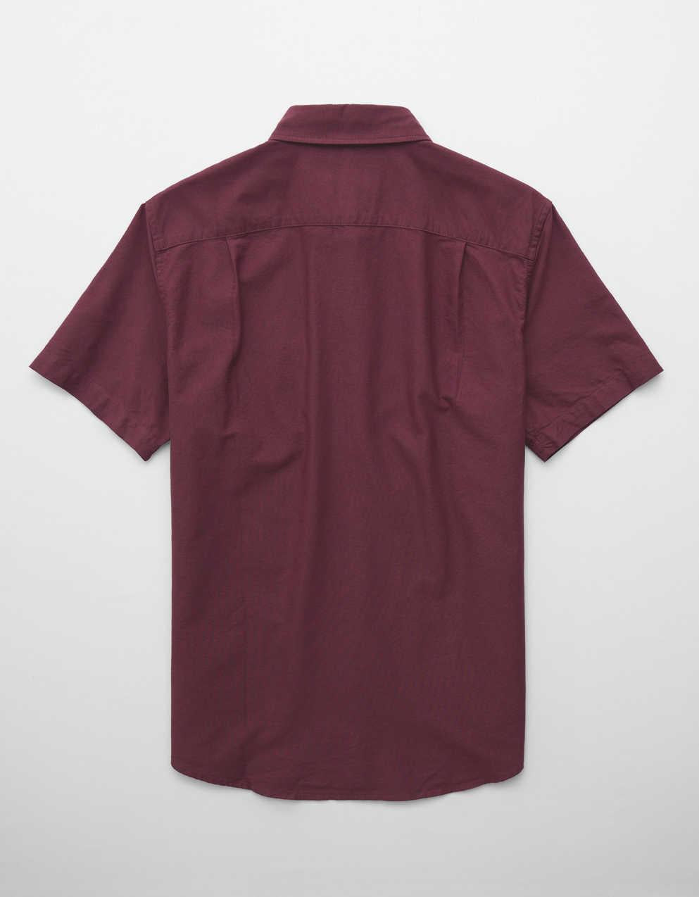 AE Short-Sleeve Slim Fit Button-Up Shirt