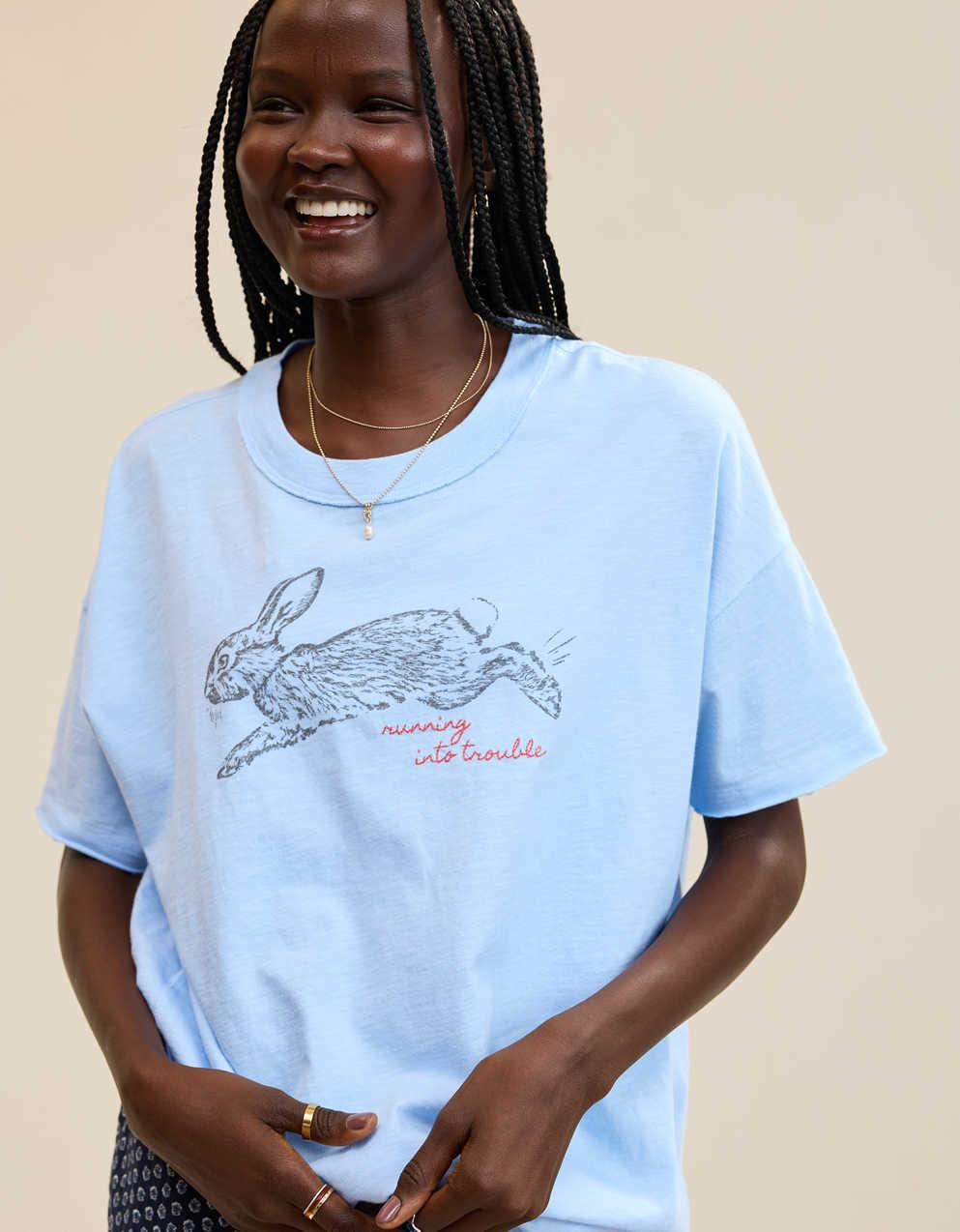 Aerie オーバーサイズ・クルー・ボーイフレンドTシャツ