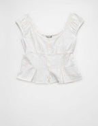AE Cap-Sleeve Button-Up Top