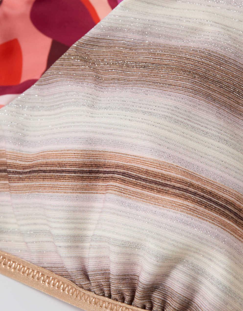 Aerie リバーシブル メタリックバインディング ホルターネック トライアングルビキニトップ