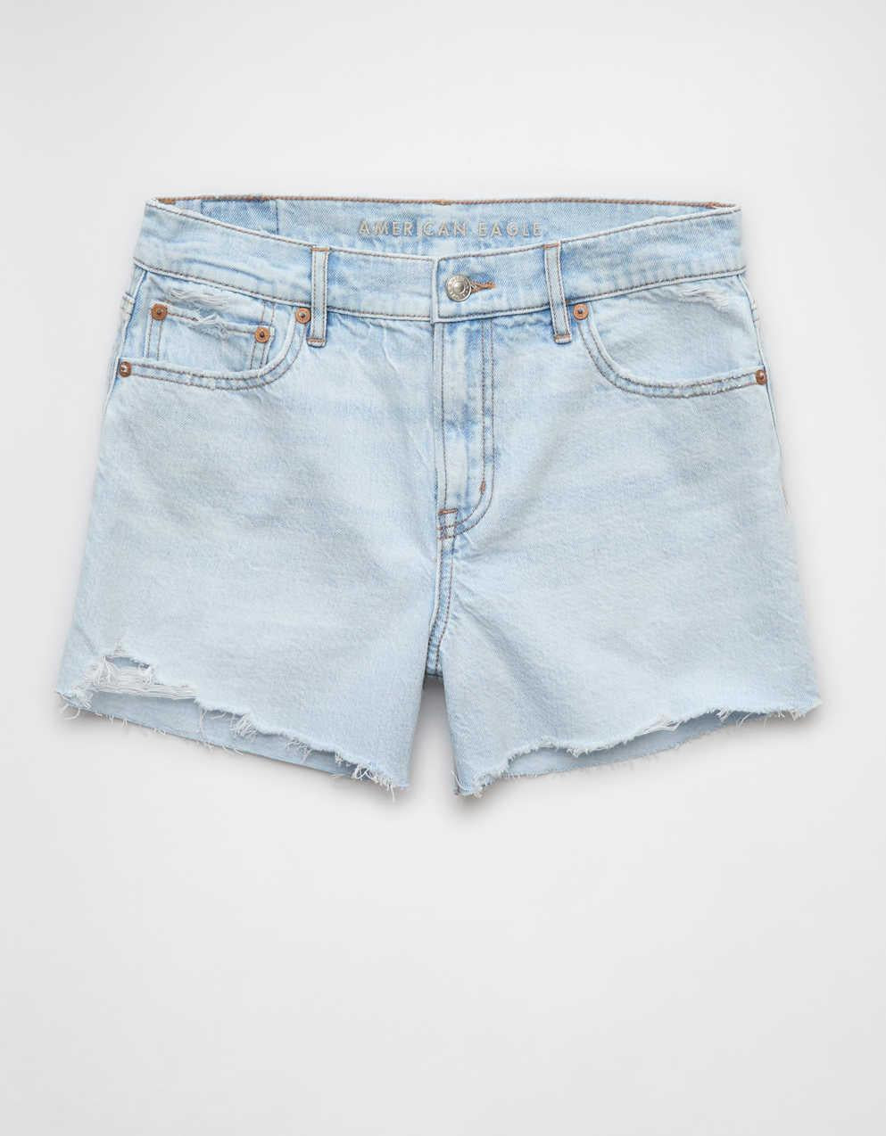 AE Strigid Ripped Super High-Waisted Relaxed Denim Short