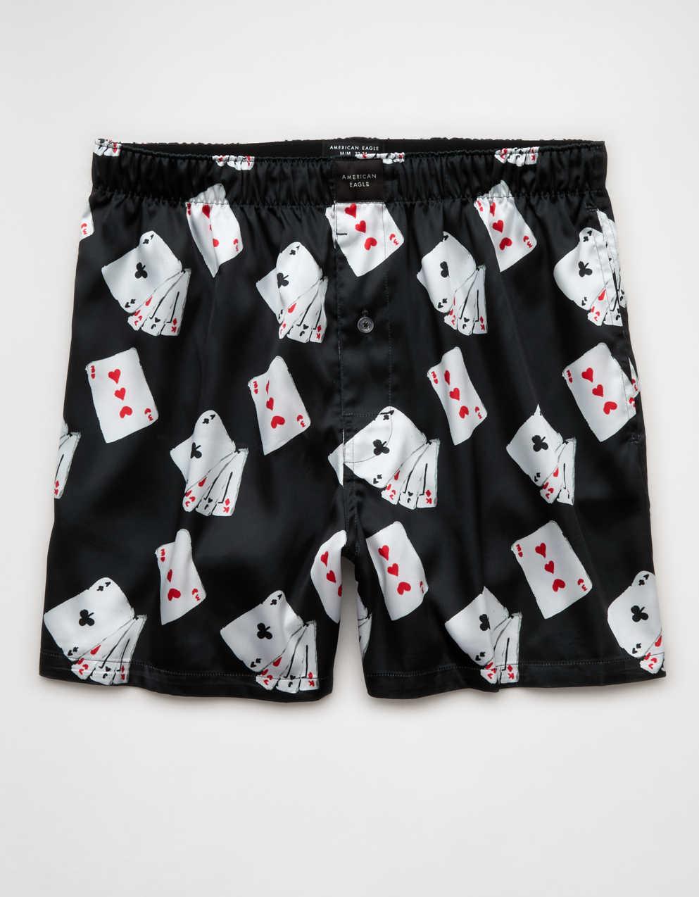 AEO メンズ カードサテンポケットボクサーショーツ