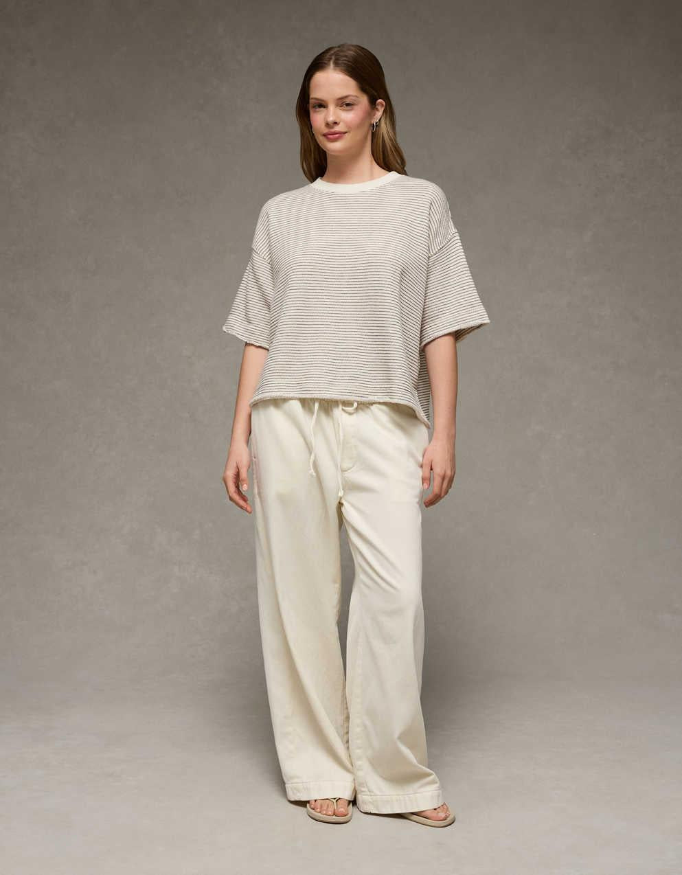 AE Boxy Short-Sleeve Sweatshirt