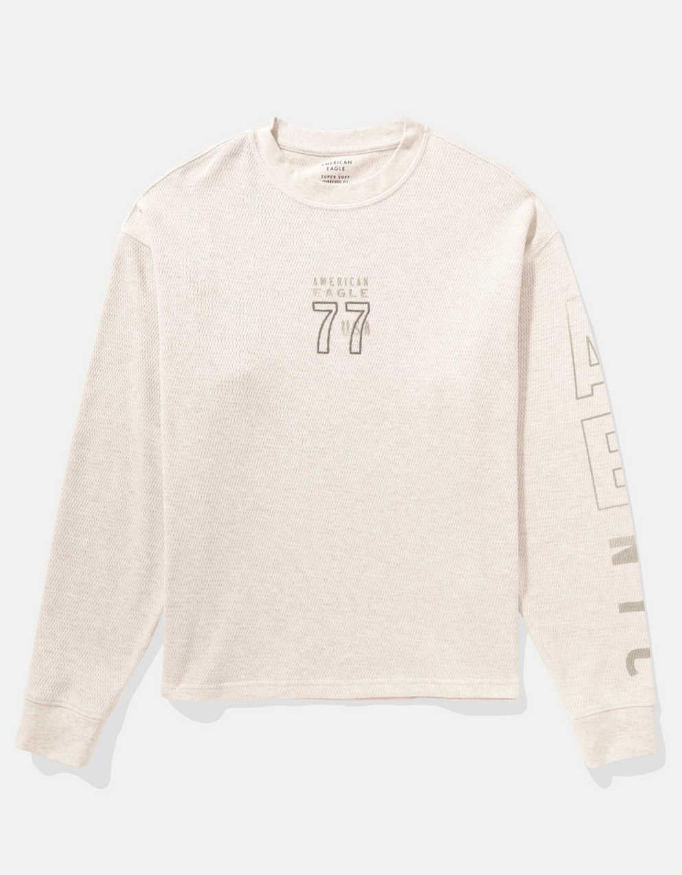 AE オーバーサイズ ロングスリーブ エレベイテッド ロゴ グラフィック サーマル Tシャツ