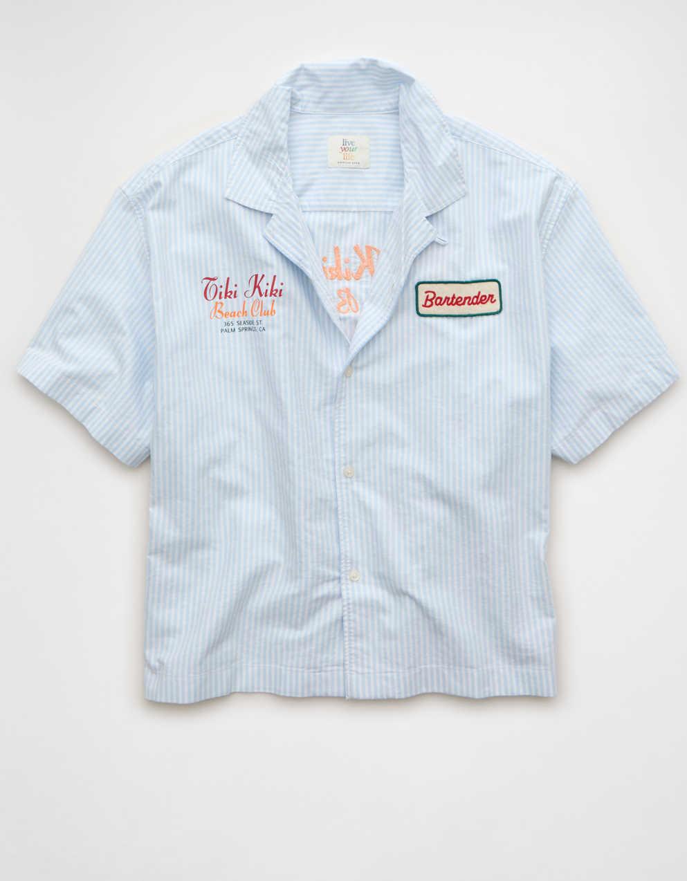 AE Pride Relaxed Fit Oxford Camp Collar Button-Up Shirt