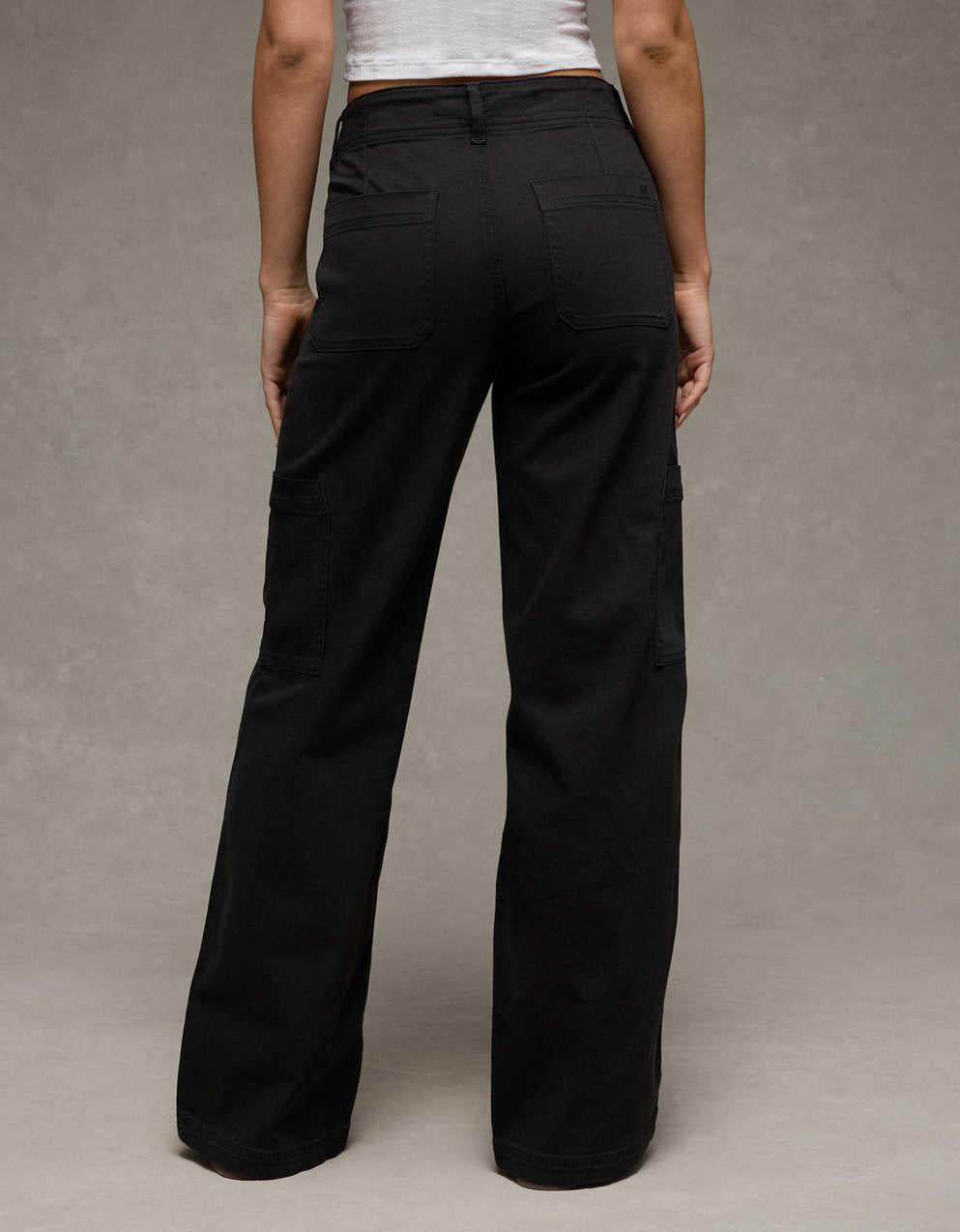 AE Stretch Super High-Waisted Wide-Leg Cargo Pant