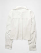 Aerie Good Day Cropped Cover Up Shirt