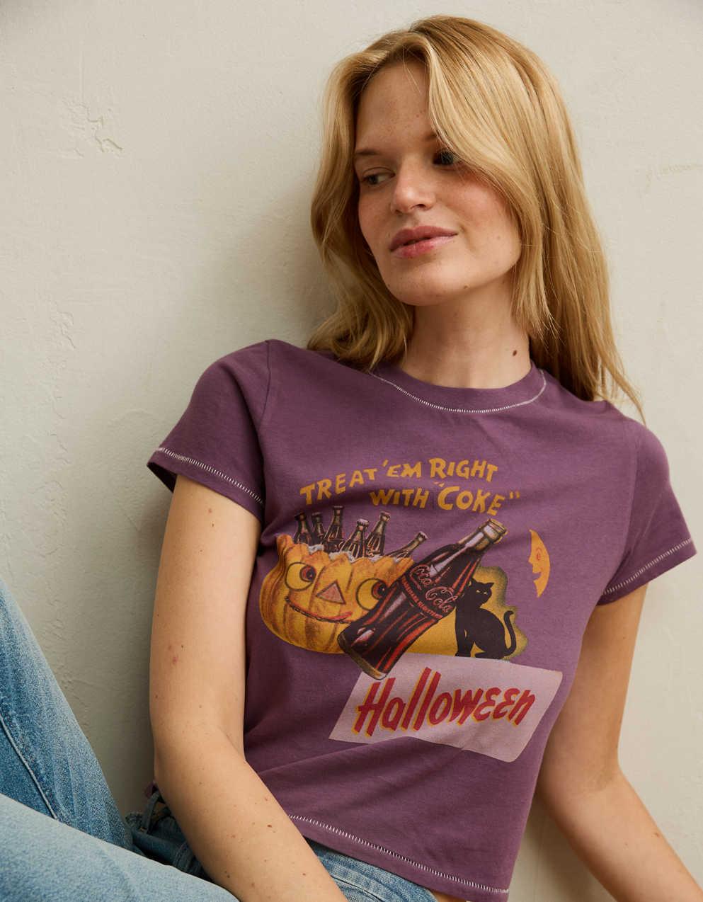 AE コカ・コーラ ハロウィン グラフィック シュランクンTシャツ