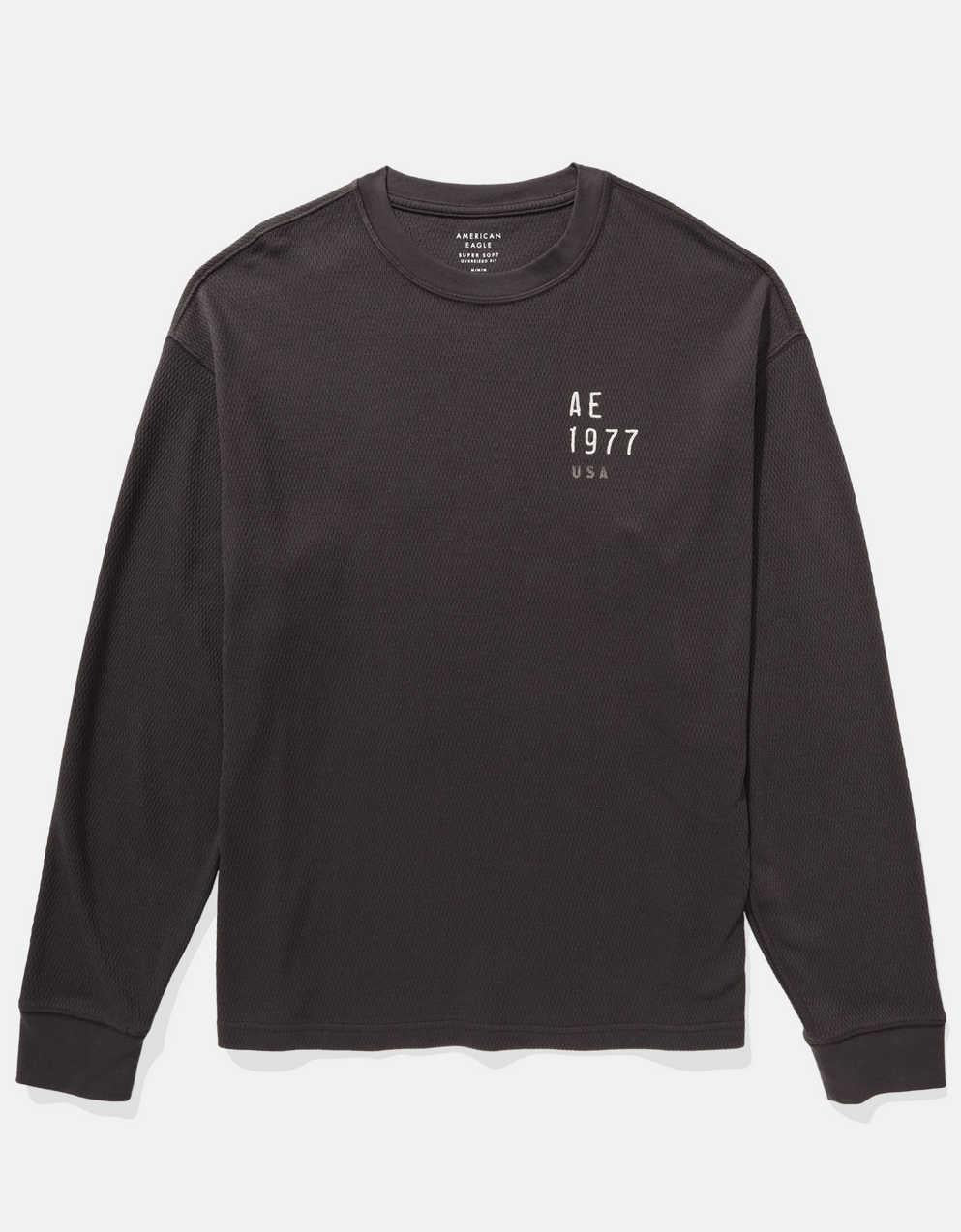 AE オーバーサイズ ロングスリーブ エレベイテッド ロゴ グラフィック サーマル Tシャツ