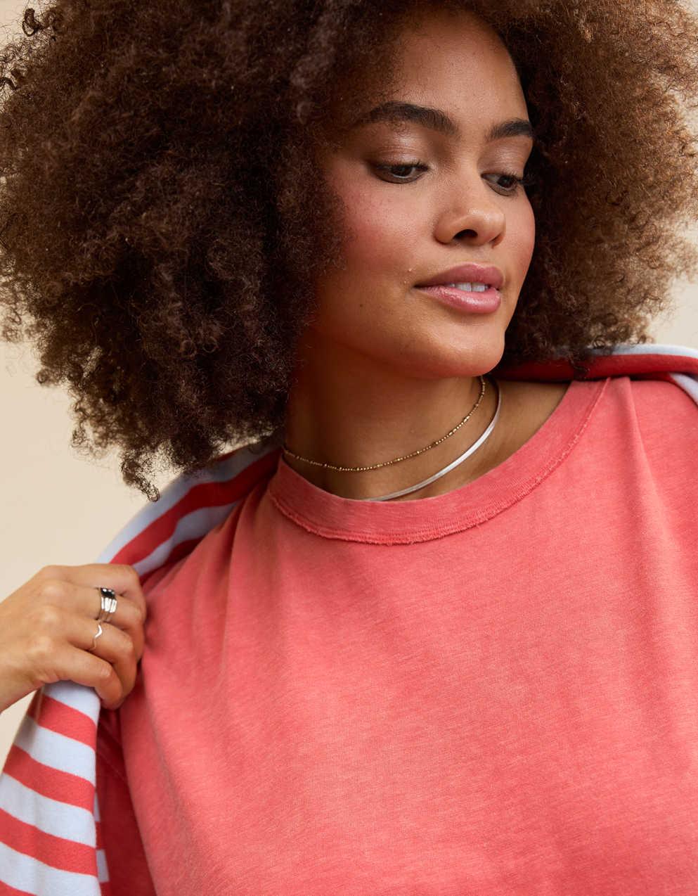 Aerie オーバーサイズ・クルー・ボーイフレンドTシャツ