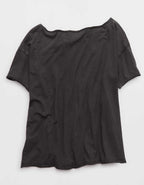 Aerie オフ・ザ・ショルダー オーバーサイズ・ボーイフレンドTシャツ