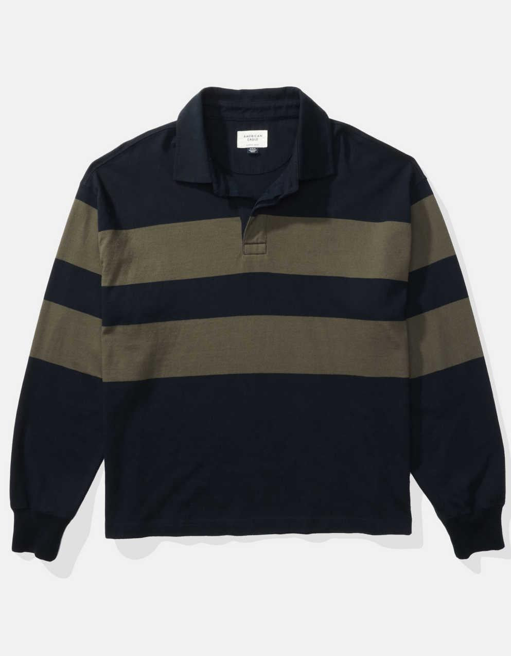 AE Long Sleeve Boxy Rugby Polo Shirt