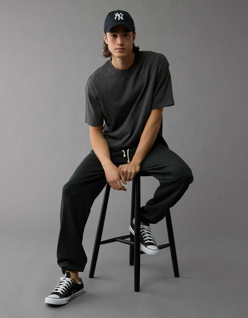 AEボクシー・フィット・スエード・ジャージーTシャツ