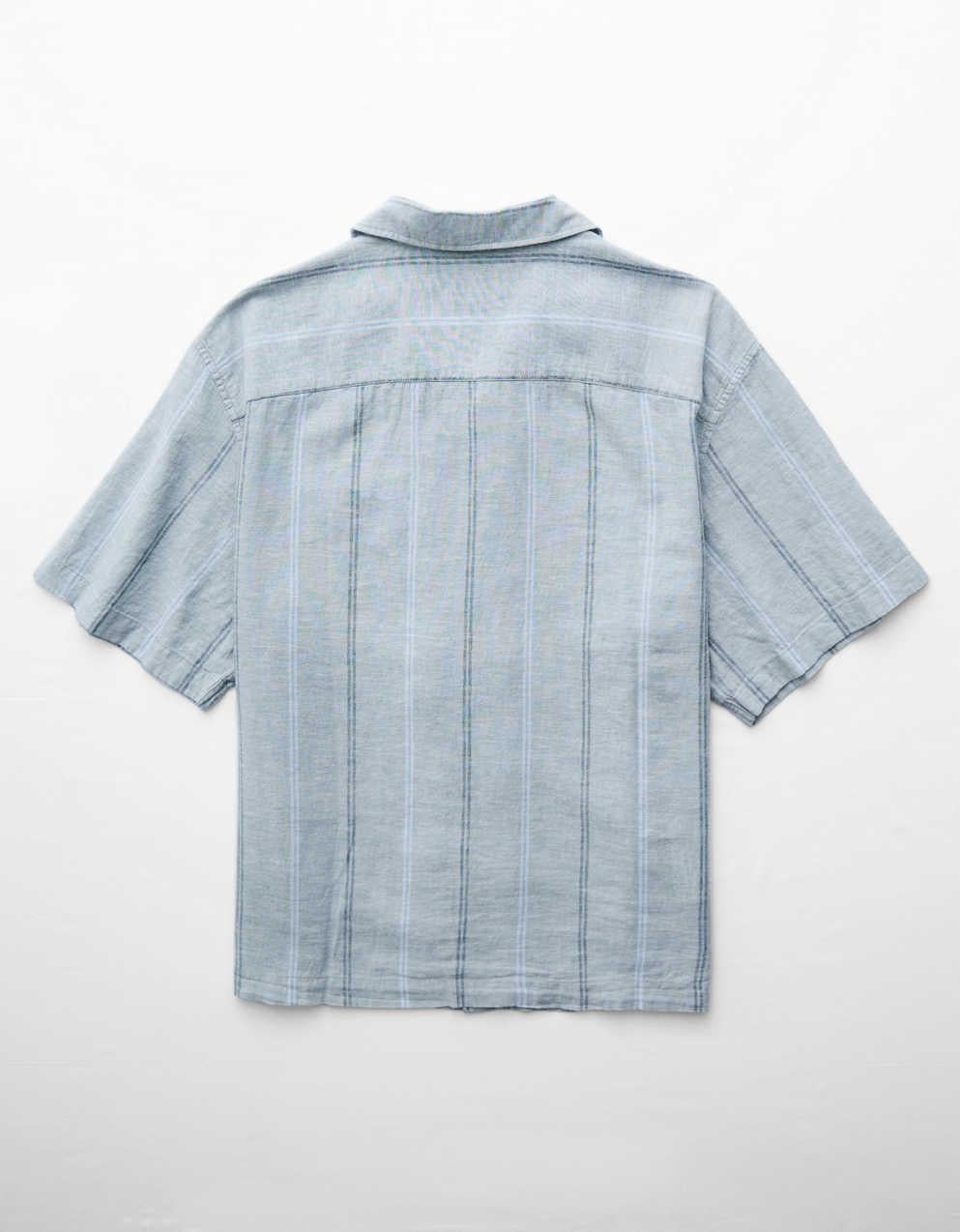 AE Poolside Linen-Blend Button-Up Shirt
