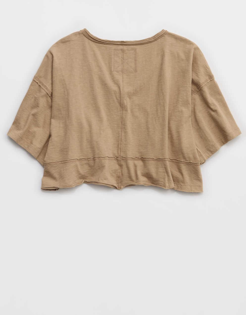 Aerie ハピエスト クロップド VネックTシャツ