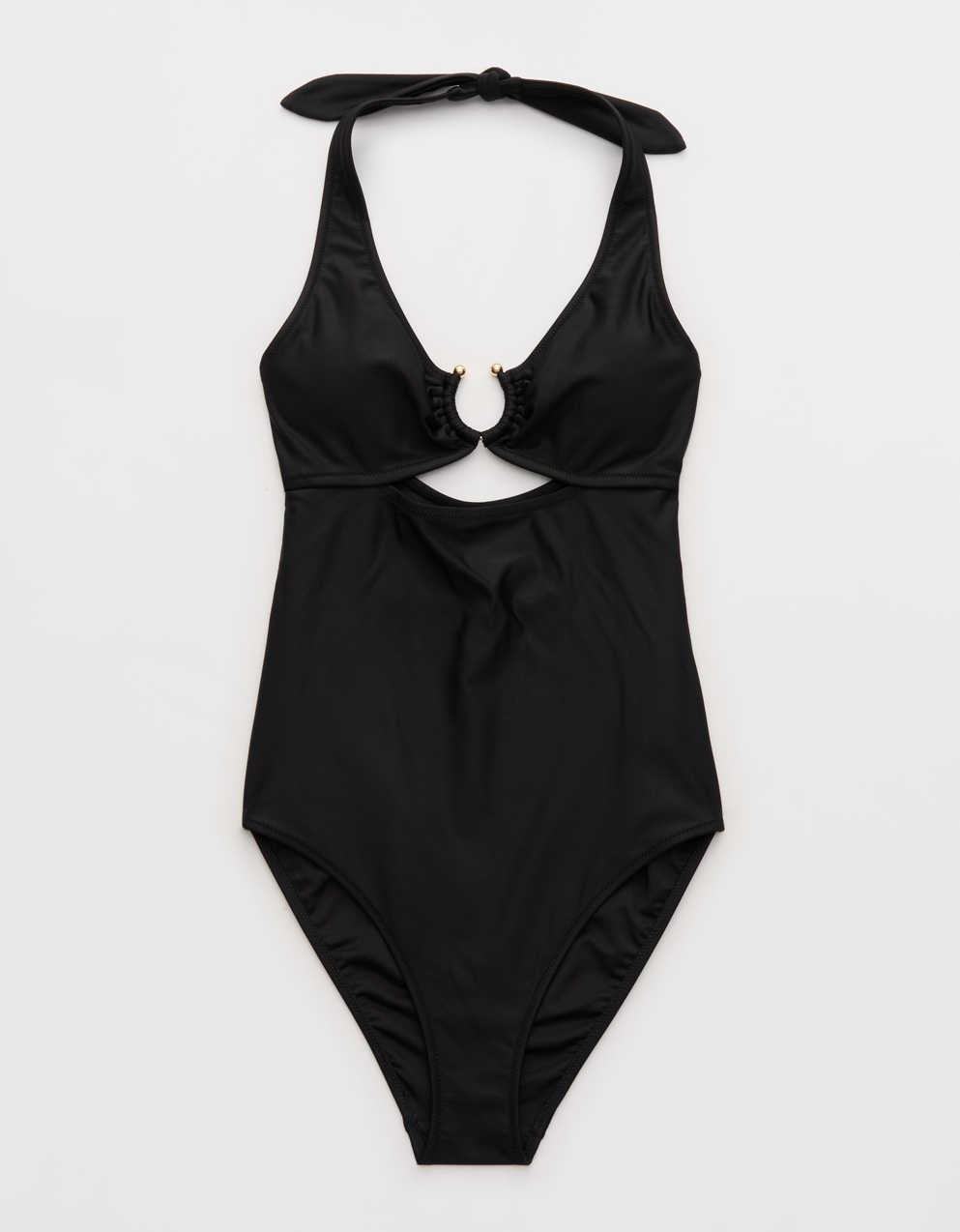Aerie ホースシューリングホルターフルカバレッジワンピース水着
