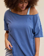 Aerie オフ・ザ・ショルダー オーバーサイズ・ボーイフレンドTシャツ