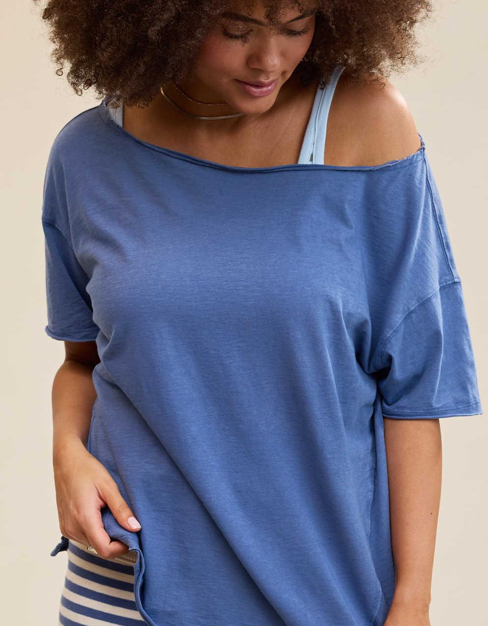 Aerie オフ・ザ・ショルダー オーバーサイズ・ボーイフレンドTシャツ