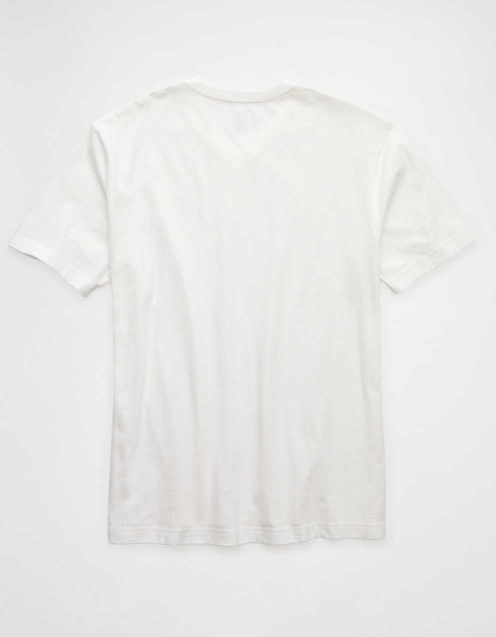 AE スタンダード・フィット・リブド・インVネックTシャツ