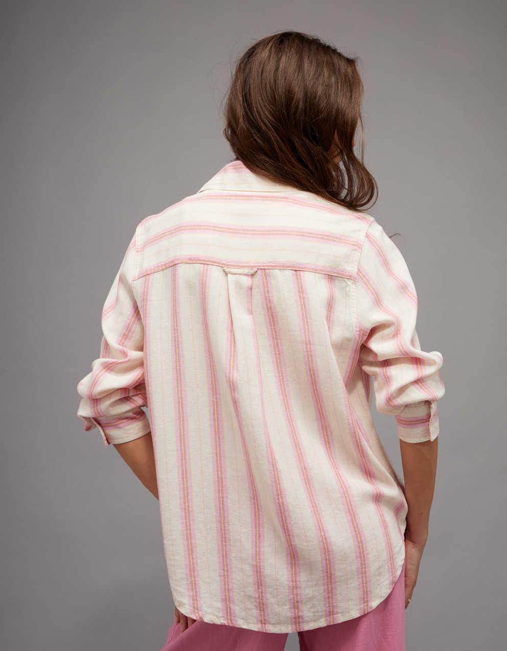 AE ベスティ リネン混紡 ボタンダウンシャツ