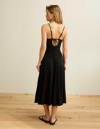 AE Knit Tie-Back Godet Midi Dress