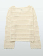AE Cropped Crochet Sweater