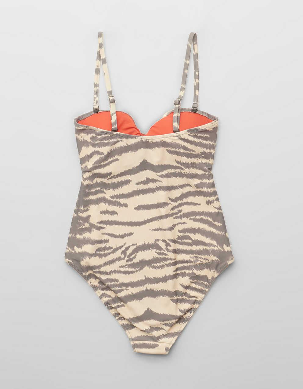 Aerie Ruched Cut Out Bandeau Full Coverage ワンピース水着