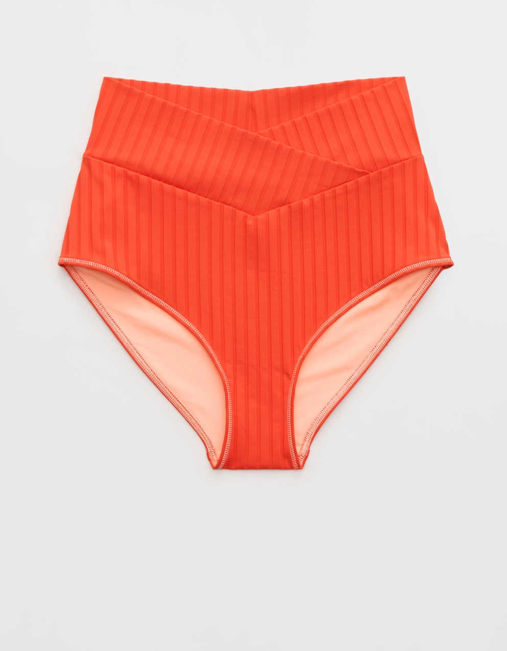 Aerie リブ ハイウエスト フルカバレッジ ビキニボトム