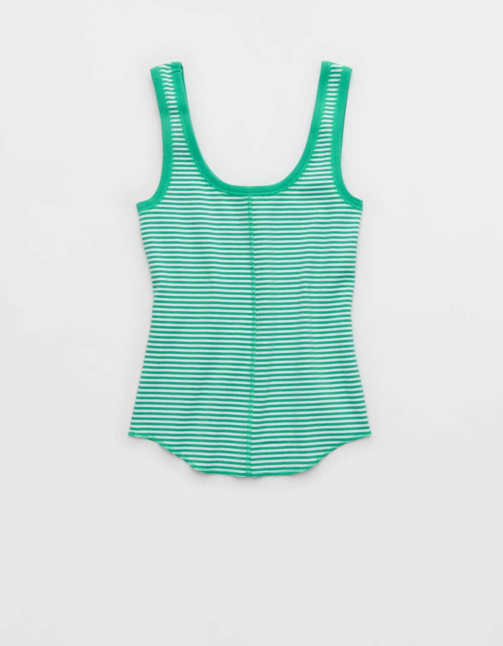 Aerie リブ・スクープネック・タンクトップ